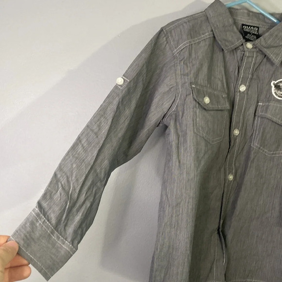Quad Seven Boys Long Sleeve Button Down Shirt Size 7 - Picture 8 of 10